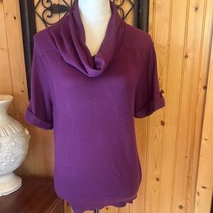LOFT Rich Purple Cowl Neck Sweater